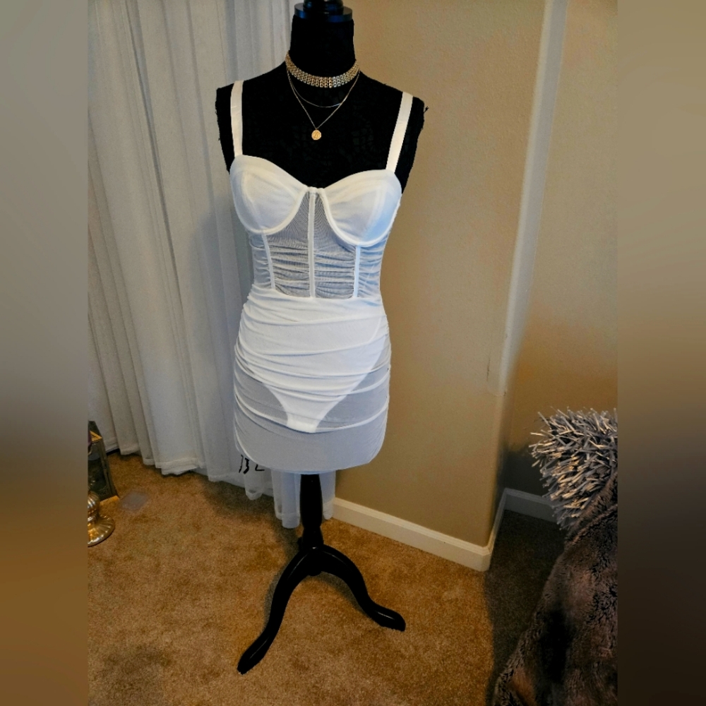 Leah Miami Mesh Sheer Mini Dress NWT Size S
